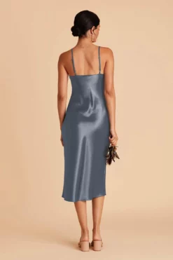 Lisa Shiny Satin Midi Dress - French Blue 9 Lisa Shiny Satin Midi Dress - French Blue -US Skirt Sales 2024 french blue lisa midi satin bridesmaid dress 03