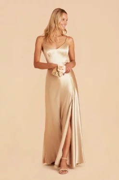 Jay Shiny Satin Dress - Gold 15 Jay Shiny Satin Dress - Gold -US Skirt Sales 2024 gold jay satin bridesmaid dress 01