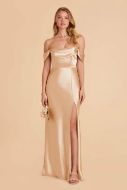 Mia Shiny Satin Convertible Dress - Gold -US Skirt Sales 2024 gold mia convertible satin bridesmaid dress 01 824c35cd ad6d 46b8 a5a2 6b8c2cc04290