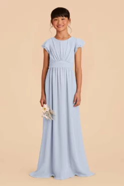 Celine Junior Dress - Ice Blue -US Skirt Sales 2024 ice blue celine junior bridesmaid dress 01