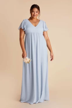Hannah Empire Dress - Ice Blue -US Skirt Sales 2024 ice blue hannah plus size bridesmaid dress 01