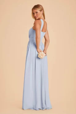 Kiko Chiffon Dress - Ice Blue -US Skirt Sales 2024 ice blue kiko slit bridesmaid dress 04