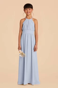 Sienna Junior Dress - Ice Blue -US Skirt Sales 2024 ice blue sienna junior bridesmaid dress 01