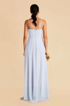 Winnie Convertible Chiffon Dress - Ice Blue -US Skirt Sales 2024 ice blue winnie convertible slit bridesmaid dress 01