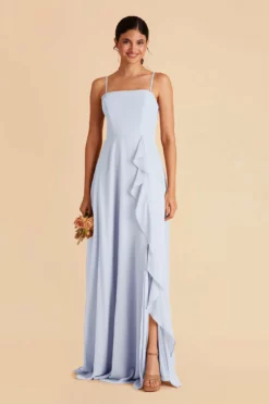 Winnie Convertible Chiffon Dress - Ice Blue -US Skirt Sales 2024 ice blue winnie convertible slit bridesmaid dress 02