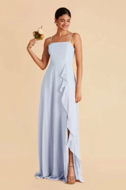 Winnie Convertible Chiffon Dress - Ice Blue -US Skirt Sales 2024 ice blue winnie convertible slit bridesmaid dress 03