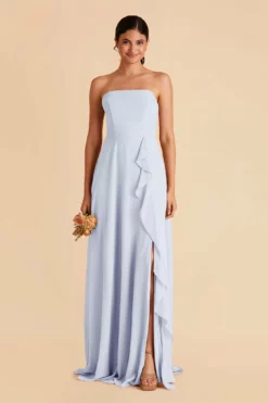 Winnie Convertible Chiffon Dress - Ice Blue -US Skirt Sales 2024 ice blue winnie convertible slit bridesmaid dress 04