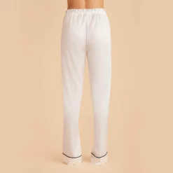 Jonny Satin Pajama Pants - Ivory -US Skirt Sales 2024 ivory jonny satin pants bridesmaid pajamas 03