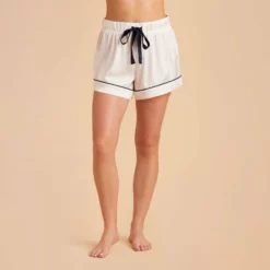 Jonny Satin Pajama Shorts - Ivory