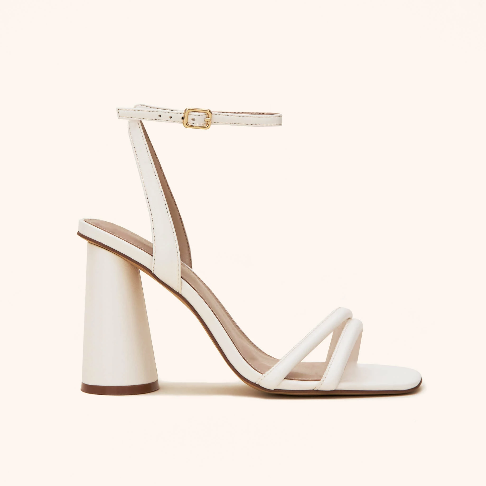 Julia Chunky Heel - Ivory 1 Julia Chunky Heel - Ivory