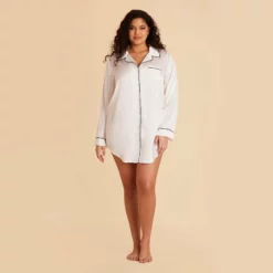 Kamryn Satin Sleepshirt - Ivory -US Skirt Sales 2024 ivory kamryn plus size sleepshirt bridesmaid pajamas 02 978132b0 b77f 42b8 9cf3 c0e569b5242a