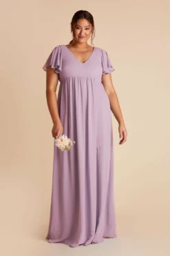 Hannah Empire Dress - Lavender -US Skirt Sales 2024 lavender hannah plus size bridesmaid dress 01