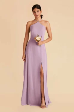 Juliet Chiffon Dress - Lavender -US Skirt Sales 2024 lavender juliet slit bridesmaid dress 01