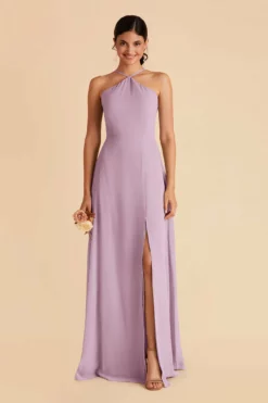 Juliet Chiffon Dress - Lavender -US Skirt Sales 2024 lavender juliet slit bridesmaid dress 03