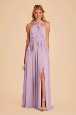 Kiko Chiffon Dress - Lavender 10 Kiko Chiffon Dress - Lavender -US Skirt Sales 2024 lavender kiko slit bridesmaid dress 02