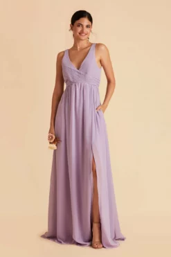 Laurie Empire Dress - Lavender -US Skirt Sales 2024 lavender laurie slit bridesmaid dress 04