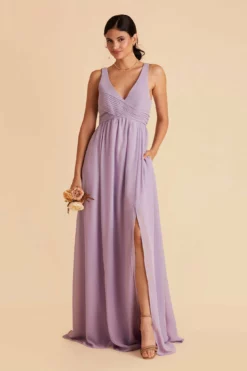 Laurie Empire Dress - Lavender -US Skirt Sales 2024 lavender laurie slit bridesmaid dress 05