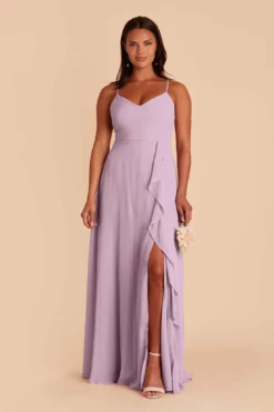 Theresa Chiffon Dress - Lavender -US Skirt Sales 2024 lavender theresa convertible slit bridesmaid dress 01