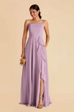 Winnie Convertible Chiffon Dress - Lavender -US Skirt Sales 2024 lavender winnie convertible slit bridesmaid dress 03