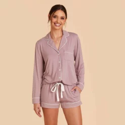 Jonny Long Sleeve Pajama Set - Mauve