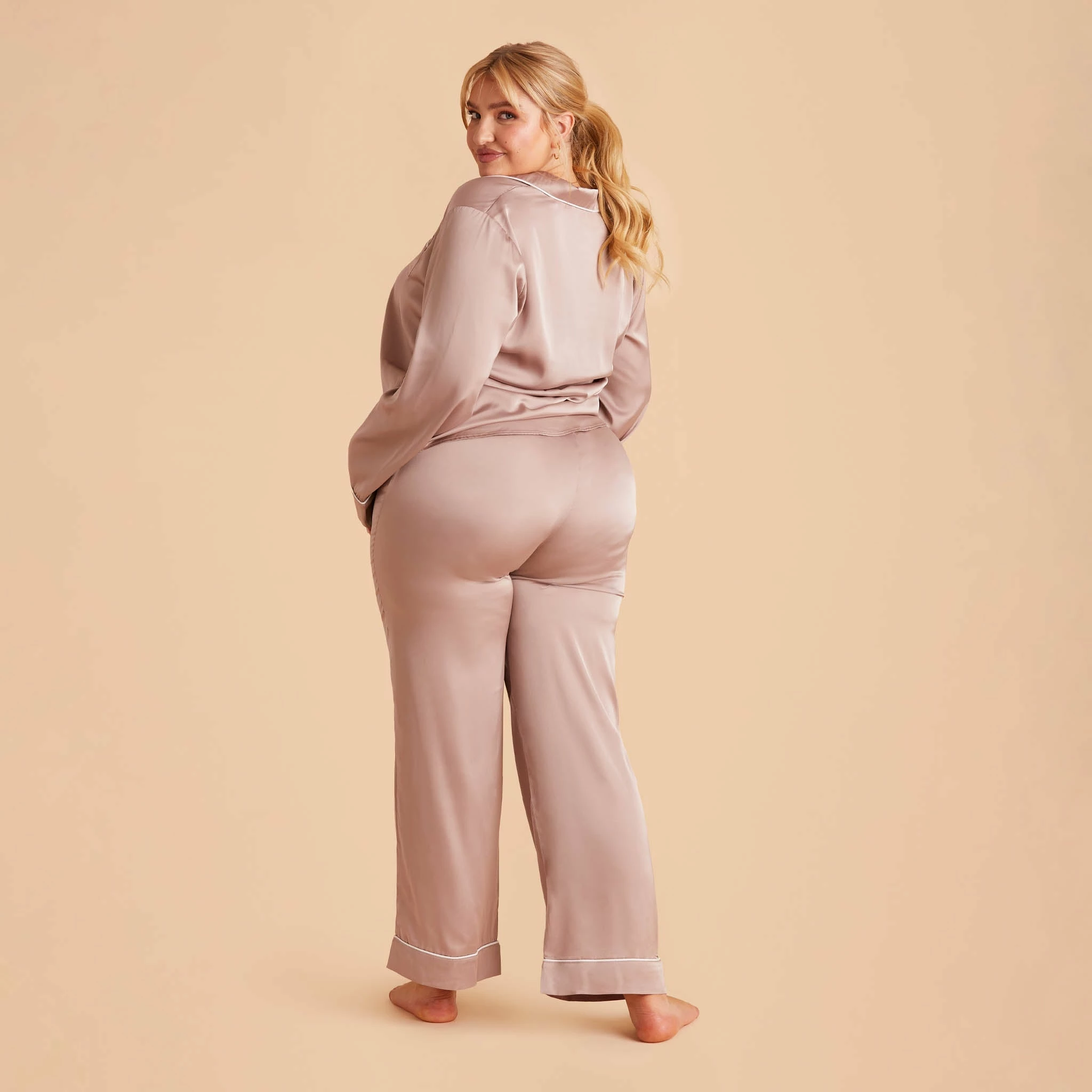 Jonny Long Sleeves And Pants Satin PJ Set - Mauve Taupe 17 Jonny Long Sleeves And Pants Satin PJ Set - Mauve Taupe - Image 17