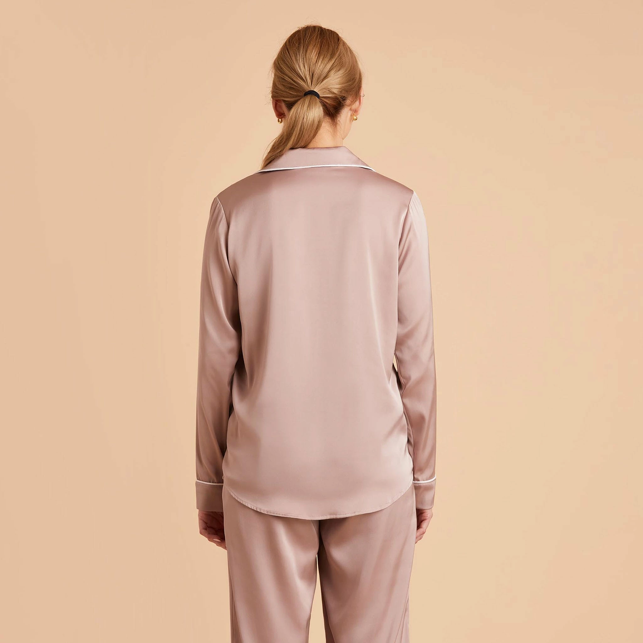 Jonny Long Sleeves And Pants Satin PJ Set - Mauve Taupe 11 Jonny Long Sleeves And Pants Satin PJ Set - Mauve Taupe - Image 11