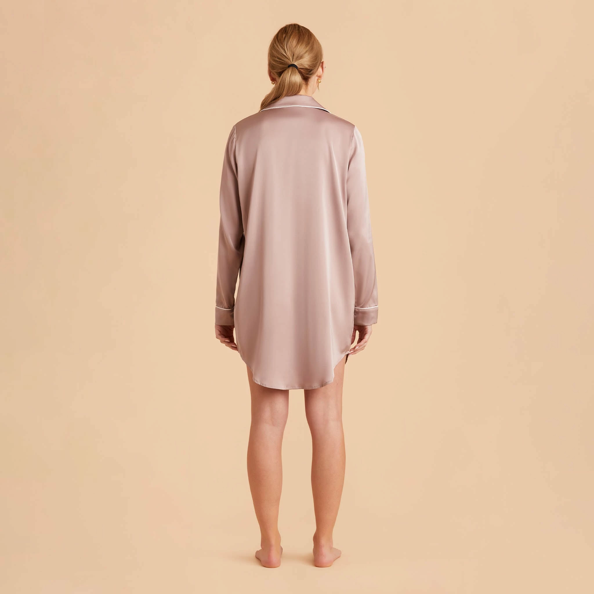 Kamryn Satin Sleepshirt - Mauve Taupe 9 Kamryn Satin Sleepshirt - Mauve Taupe - Image 9