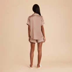 Jonny Satin Pajama Set - Mocha 18 Jonny Satin Pajama Set - Mocha -US Skirt Sales 2024 mocha jonny satin short sleeve bridesmaid pajamas set 07