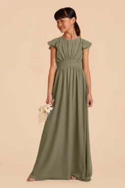 Celine Junior Dress - Moss Green