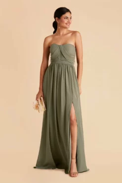 Grace Convertible Dress - Moss Green -US Skirt Sales 2024 moss green grace convertible slit bridesmaid dress 03