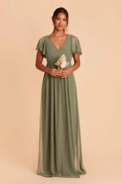 Hannah Empire Dress - Moss Green 11 Hannah Empire Dress - Moss Green -US Skirt Sales 2024 moss green hannah bridesmaid dress 01