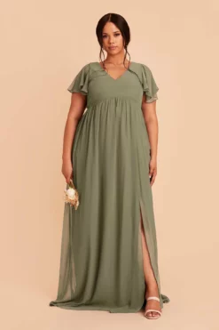Hannah Empire Dress - Moss Green 10 Hannah Empire Dress - Moss Green -US Skirt Sales 2024 moss green hannah plus size bridesmaid dress 01