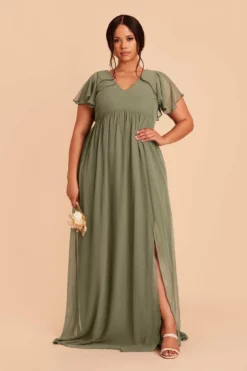 Hannah Empire Dress - Moss Green 15 Hannah Empire Dress - Moss Green -US Skirt Sales 2024 moss green hannah plus size bridesmaid dress 02