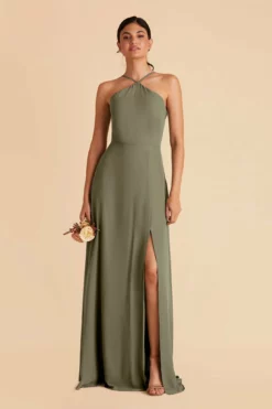 Juliet Chiffon Dress - Moss Green 12 Juliet Chiffon Dress - Moss Green -US Skirt Sales 2024 moss green juliet slit bridesmaid dress 01