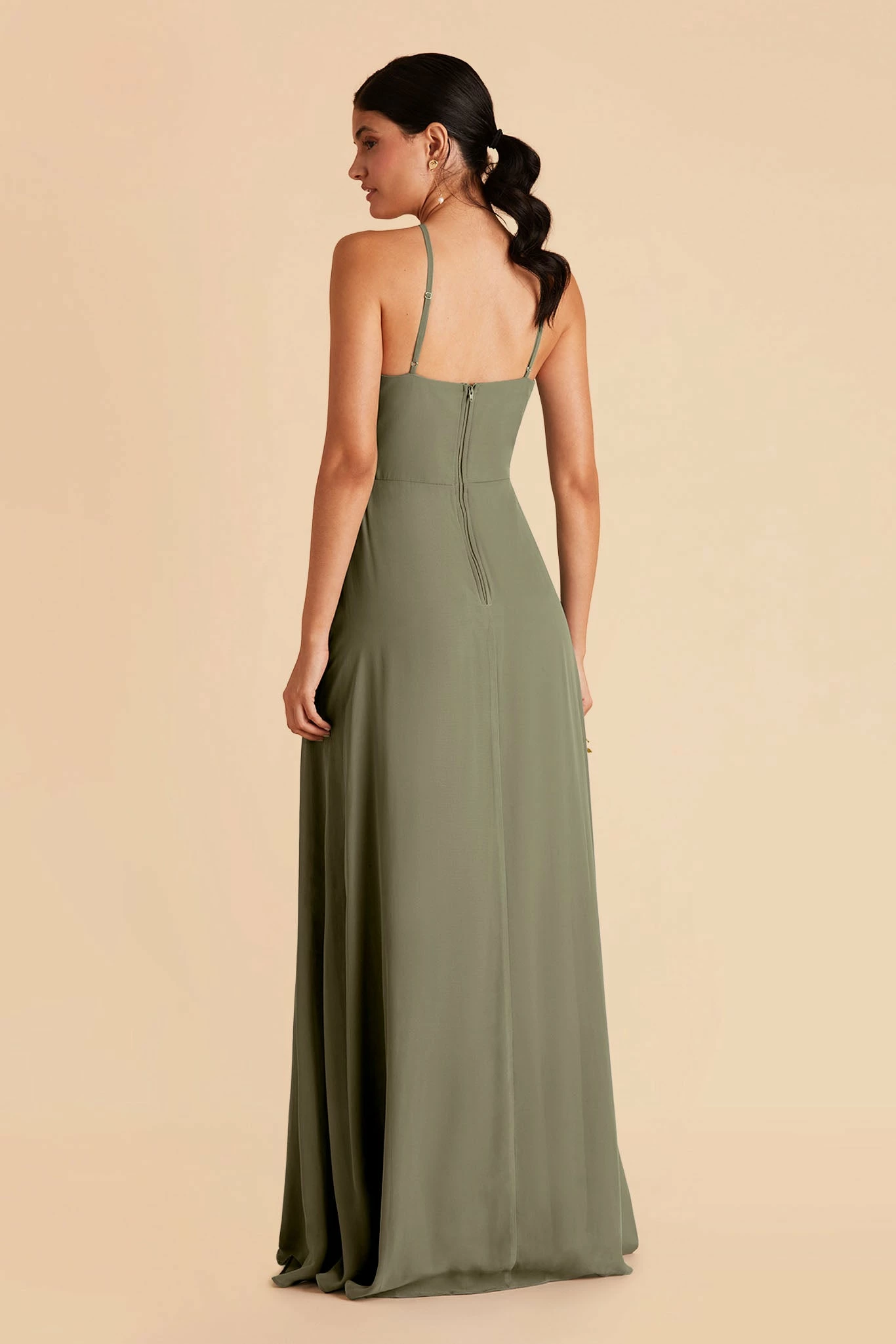 Juliet Chiffon Dress - Moss Green 3 Juliet Chiffon Dress - Moss Green - Image 3