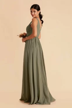 Laurie Empire Dress - Moss Green -US Skirt Sales 2024 moss green laurie slit bridesmaid dress 07