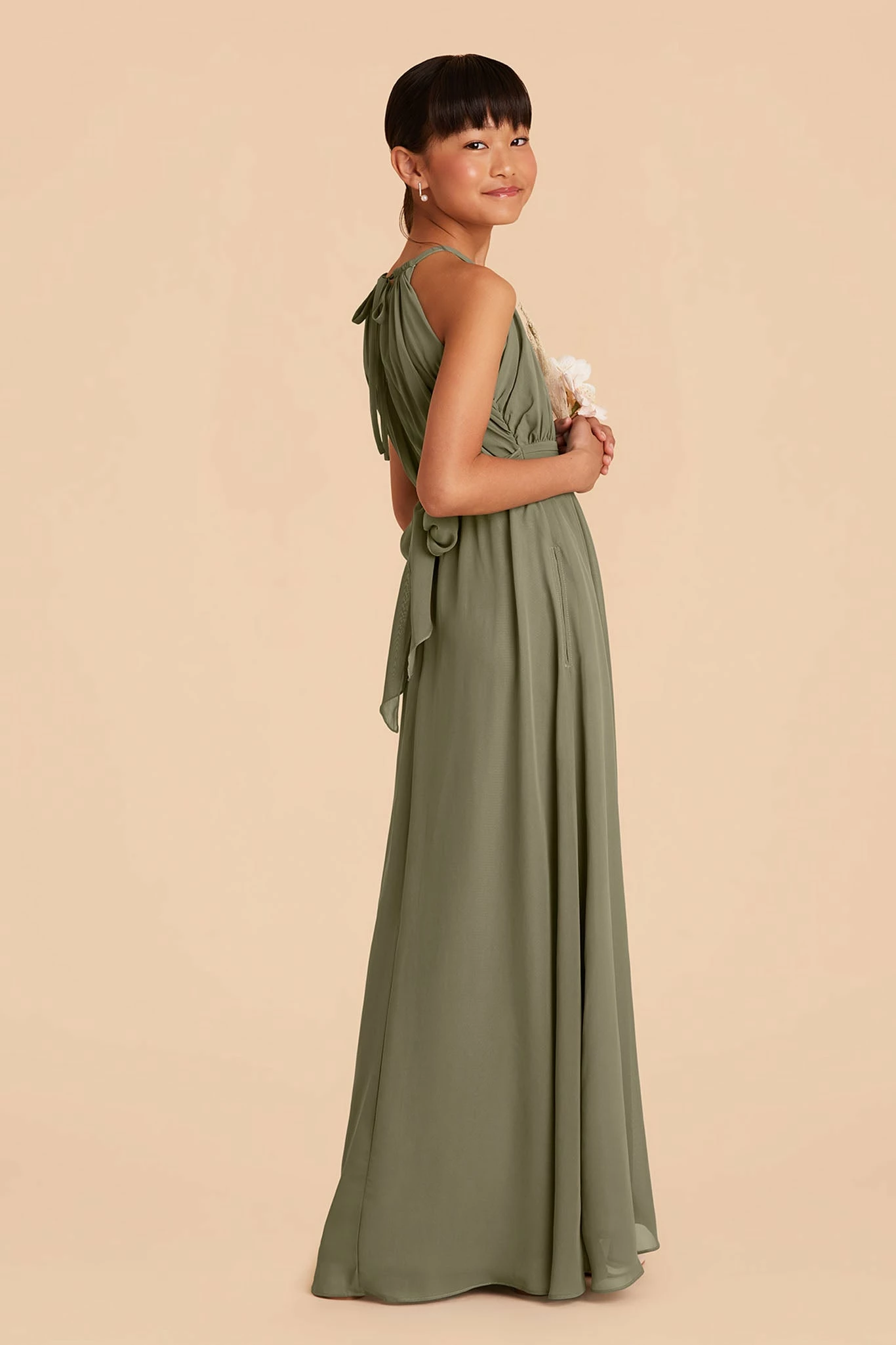 Sienna Junior Dress - Moss Green 2 Sienna Junior Dress - Moss Green - Image 2