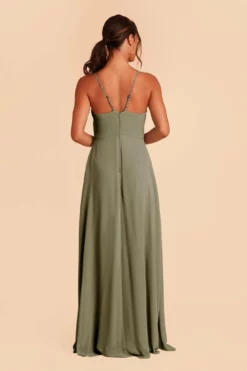 Theresa Chiffon Dress - Moss Green -US Skirt Sales 2024 moss green theresa convertible slit bridesmaid dress 05