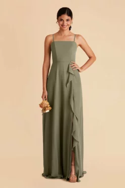 Winnie Convertible Chiffon Dress - Moss Green