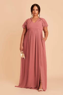 Hannah Empire Dress - Mulberry -US Skirt Sales 2024 mulberry hannah plus size bridesmaid dress 02