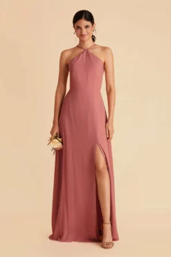 Juliet Chiffon Dress - Mulberry -US Skirt Sales 2024 mulberry juliet slit bridesmaid dress 02