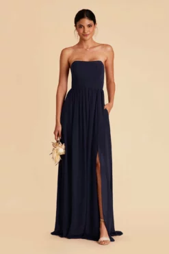 August Convertible Dress - Navy -US Skirt Sales 2024 navy august convertible slit bridesmaid dress 02