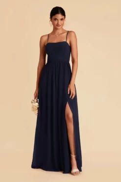 August Convertible Dress - Navy -US Skirt Sales 2024 navy august convertible slit bridesmaid dress 03