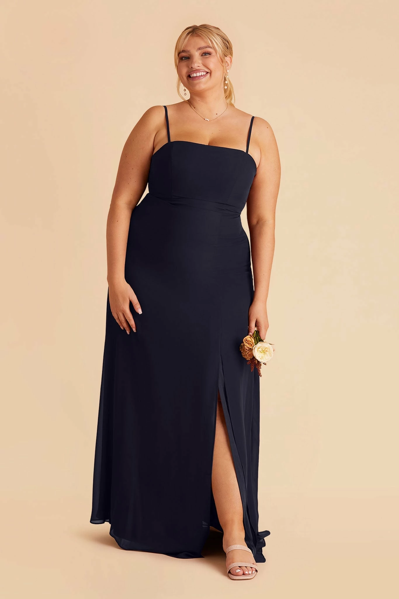 Chris Convertible Chiffon Dress - Navy - Image 2
