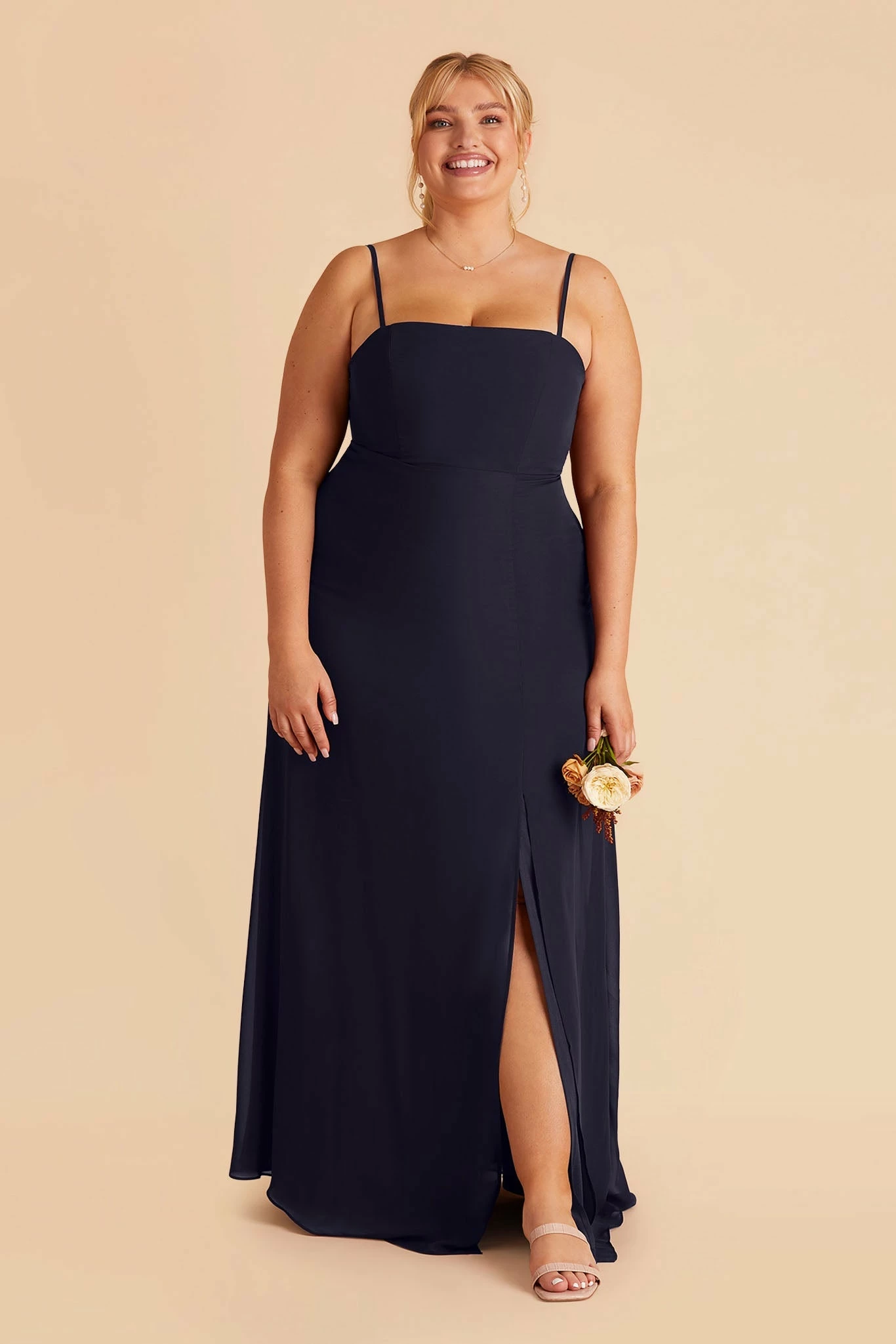 Chris Convertible Chiffon Dress - Navy - Image 8