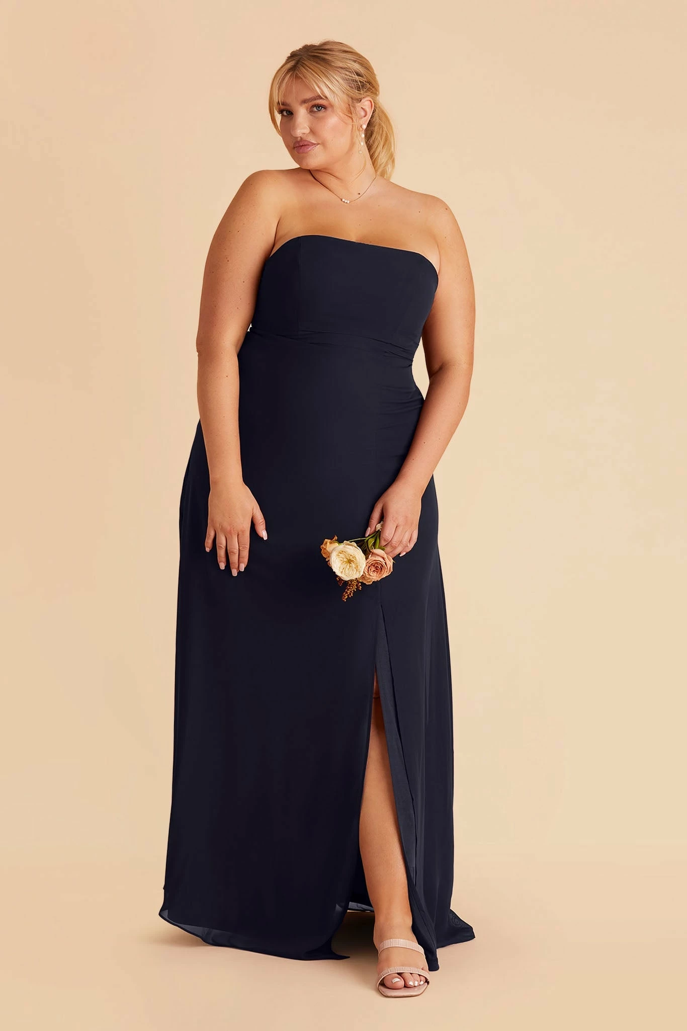 Chris Convertible Chiffon Dress - Navy - Image 7