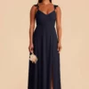 Doris Chiffon Dress - Navy