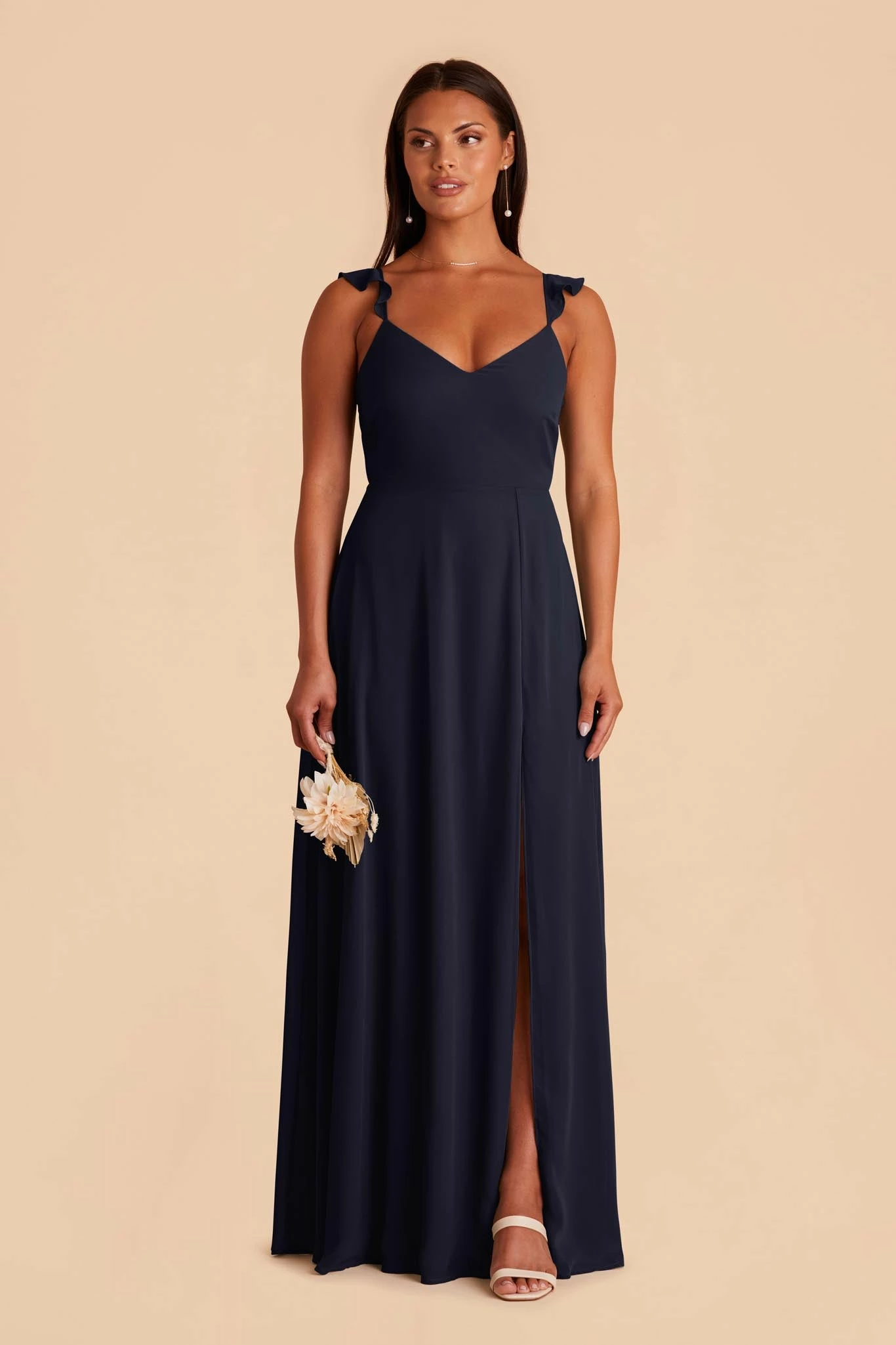 Doris Chiffon Dress - Navy 1 Doris Chiffon Dress - Navy