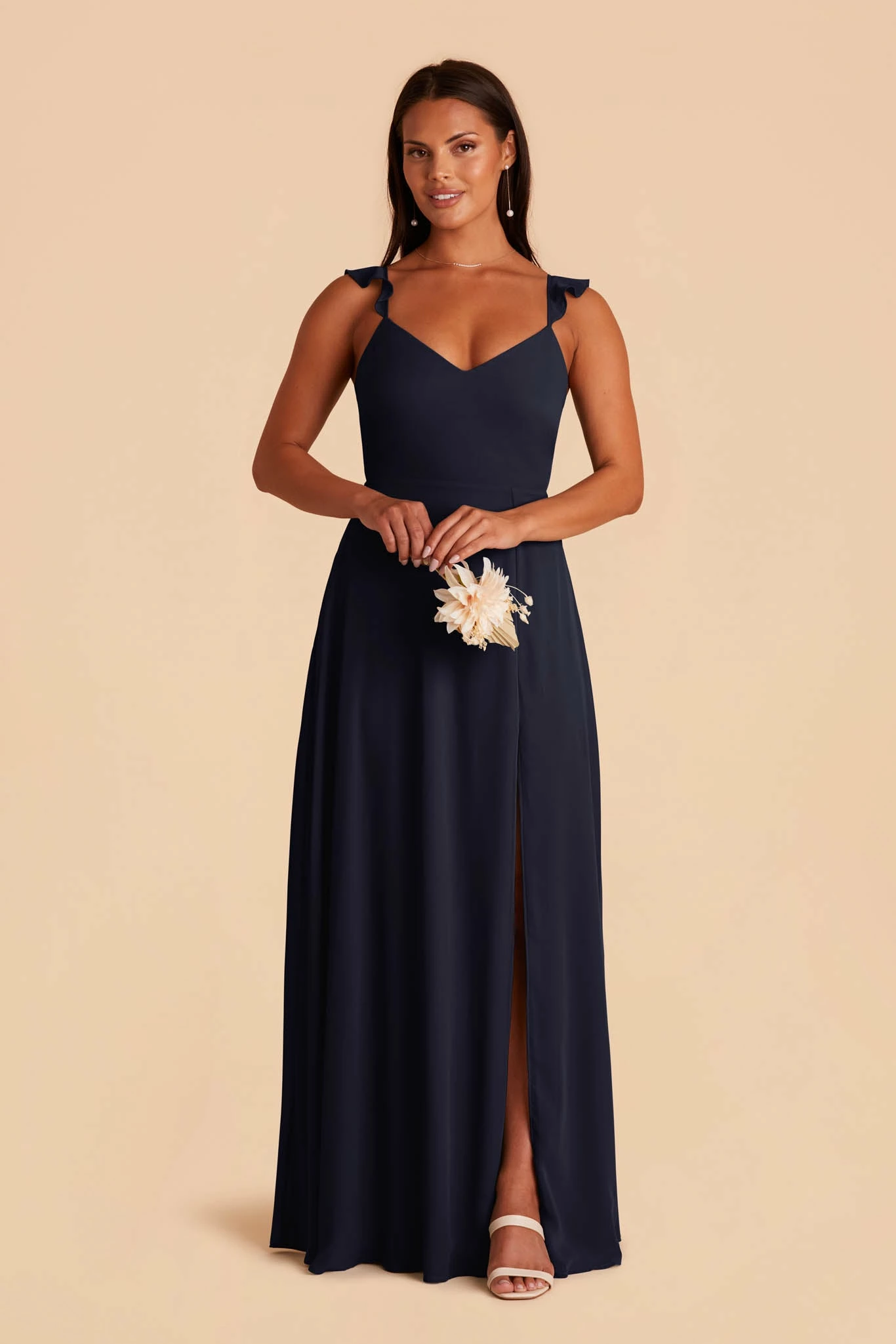 Doris Chiffon Dress - Navy 3 Doris Chiffon Dress - Navy - Image 3