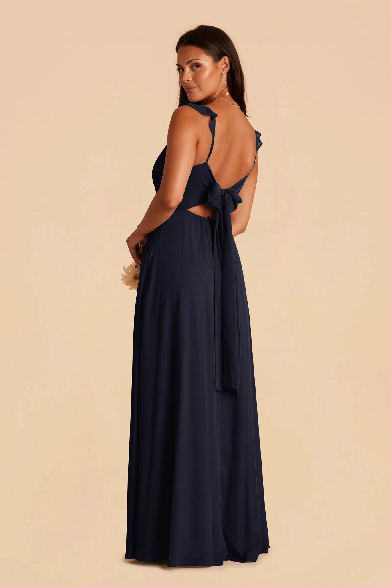 Doris Chiffon Dress - Navy 5 Doris Chiffon Dress - Navy - Image 5